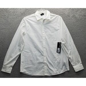 MESSI Collection Shirt Mens M White Regular Fit Long Sleeve Collared Button Up